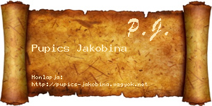 Pupics Jakobina névjegykártya